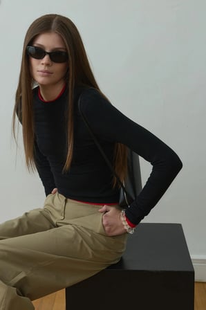 Siyah Kate Slim Tişört