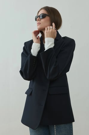 Lacivert Harlan Blazer Ceket