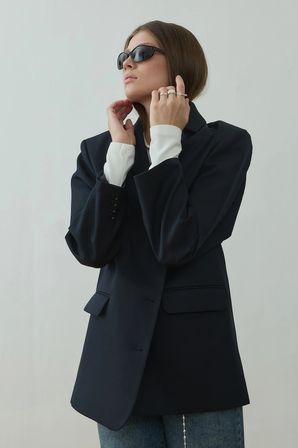 Lacivert Harlan Blazer Ceket