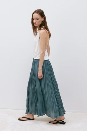 Ekru Nina Dökümlü Halter Top
