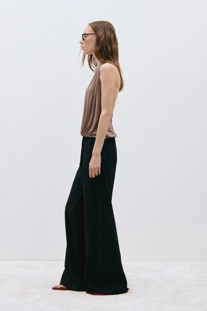 Sütlü Kahve Nina Dökümlü Halter Top