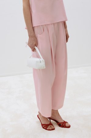 Pembe Raya Yıkamalı Poplin Pantolon