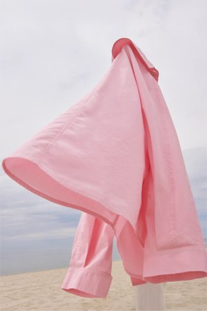 Pembe Klara Yıkamalı Poplin Gömlek