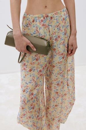Renkli Peony Desenli̇ Şalvar Pantolon