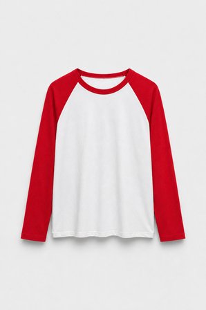 Kırmızı Reglan Çift Renk Tişört