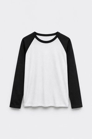 Siyah Reglan Çift Renk Tişört