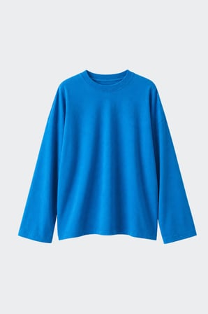 Mavi Uzun Kollu Oversize Tişört