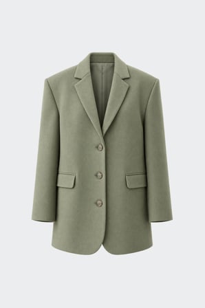Yeşil Gina Kaşe Blazer Ceket