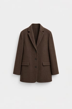 Kahverengi Gina Kaşe Blazer Ceket