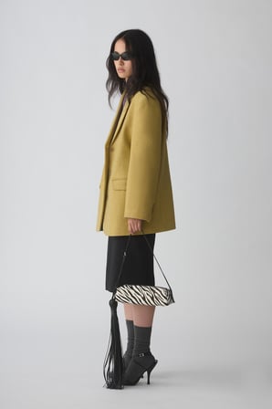Sarı Gina Kaşe Blazer Ceket