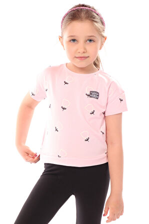 Toontoy Kız Çocuk Komple Lale Baskılı Tişört