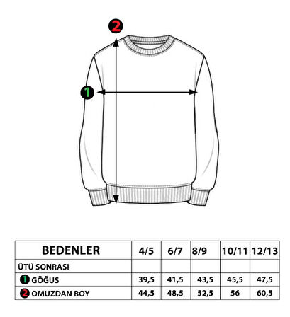 Toontoy Kız Çocuk Komple Gülen İfade Baskılı Sweatshirt