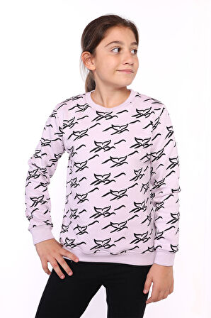 Toontoy Kız Çocuk Komple Balık Kuyruğu Baskılı Sweatshirt
