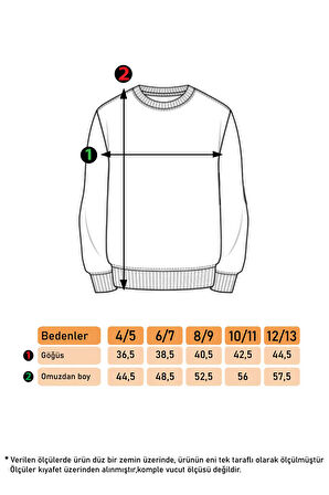 Toontoy Kız Çocuk Komple Balık Kuyruğu Baskılı Sweatshirt