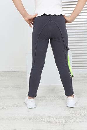 Toontoy Kız Çocuk Tek Yanı Cepli Tayt