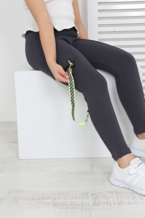 Toontoy Kız Çocuk Tek Yanı Cepli Tayt