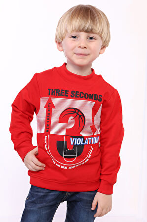 Toontoy Erkek Çocuk 3 Vıolatıon Baskılı Sweatshirt