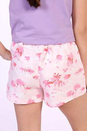 Toontoy Kız Çocuk Los Angeles Armalı Şort