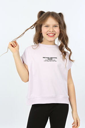 Toontoy Kız Çocuk Never Means Now Baskılı Tişört