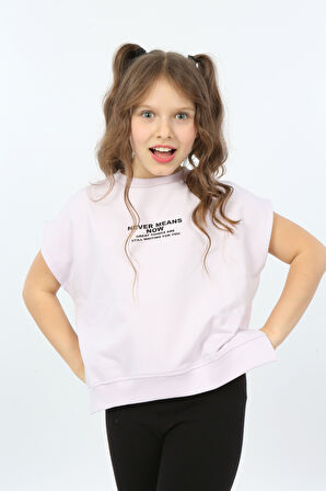 Toontoy Kız Çocuk Never Means Now Baskılı Tişört