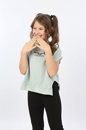 Toontoy Kız Çocuk Never Means Now Baskılı Tişört