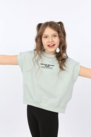 Toontoy Kız Çocuk Never Means Now Baskılı Tişört