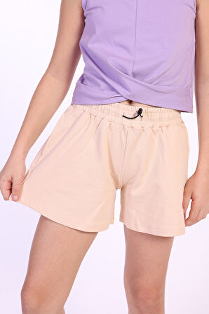 Toontoy Kız Çocuk Arka Awesome Baskılı Şort