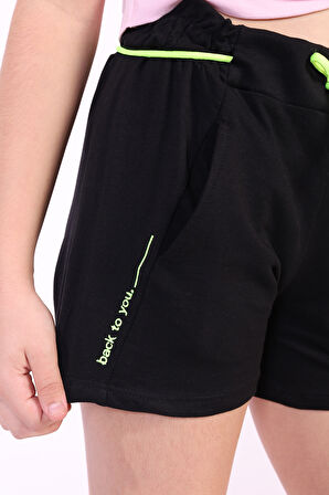 Toontoy Kız Çocuk Back To You Nakışlı Şort