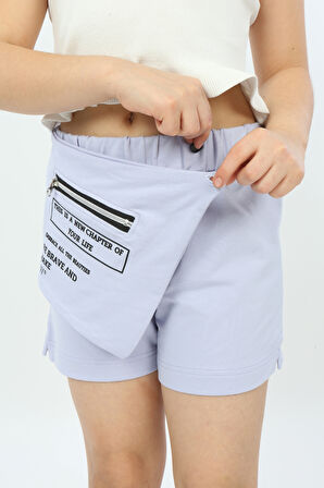 Toontoy Kız Çocuk Önü Süs Cepli Şort