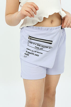 Toontoy Kız Çocuk Önü Süs Cepli Şort