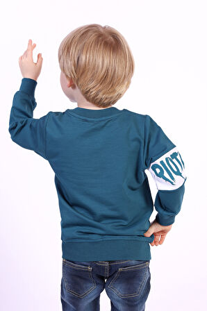 Toontoy Erkek Çocuk Ön Ve Kol Baskılı Sweatshirt