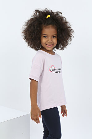 Toontoy Kız Çocuk Ayıcık Baskılı Tişört