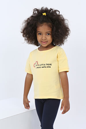Toontoy Kız Çocuk Ayıcık Baskılı Tişört