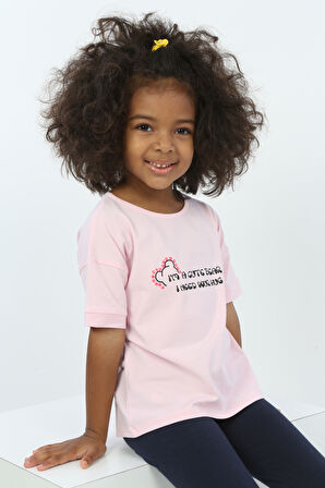 Toontoy Kız Çocuk Ayıcık Baskılı Tişört