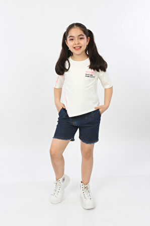 Toontoy Kız Çocuk Enjoyment Baskılı Tişört