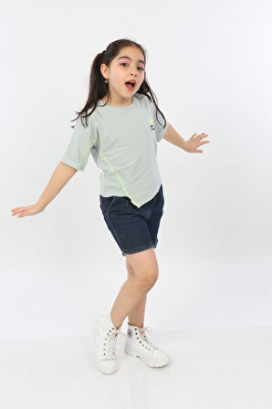 Toontoy Kız Çocuk Enjoyment Baskılı Tişört