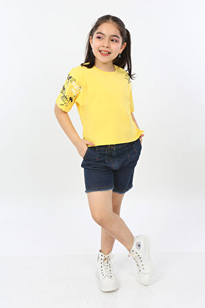 Toontoy Kız Çocuk Street Baskılı Tişört