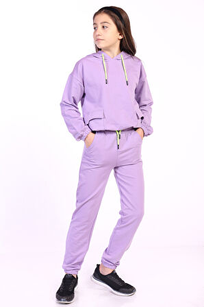 Toontoy Kız Çocuk Cepli Armalı Eşofman Takım