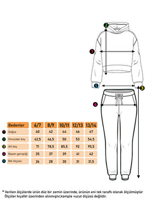 Toontoy Kız Çocuk Cepli Armalı Eşofman Takım