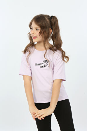 Toontoy Kız Çocuk Dreamy Garden Nakışlı Tişört