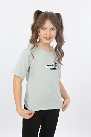 Toontoy Kız Çocuk Dreamy Garden Nakışlı Tişört