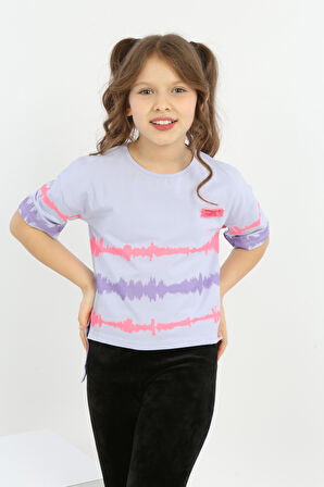 Toontoy Kız Çocuk Göğsü Armalı Tişört