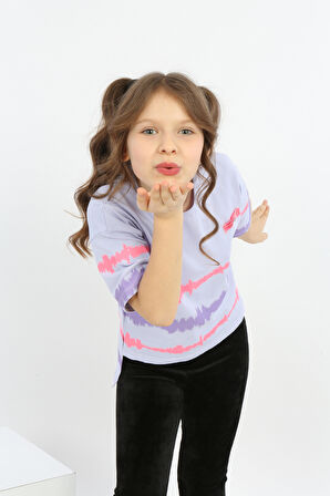 Toontoy Kız Çocuk Göğsü Armalı Tişört