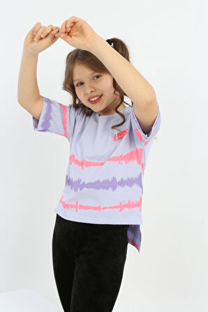 Toontoy Kız Çocuk Göğsü Armalı Tişört