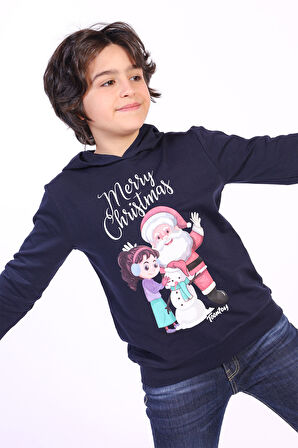 Toontoy Unısex Çocuk Merry Christmas Baskılı Sweatshirt