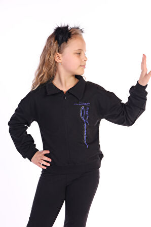 Toontoy Kız Çocuk Free Jeans Baskılı Sweatshirt