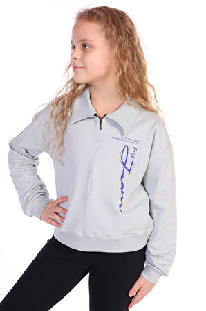 Toontoy Kız Çocuk Free Jeans Baskılı Sweatshirt