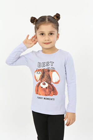 Toontoy Kız Çocuk Best Mood Ayıcık Baskılı Tişört