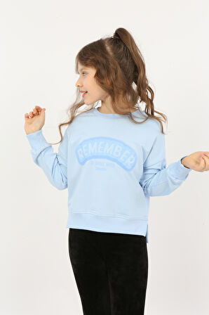 Toontoy Kız Çocuk Remember Baskılı Sweatshirt