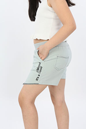 Toontoy Kız Çocuk Mood It S A Good Nakışlı Şort